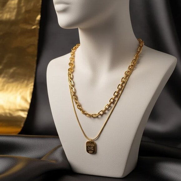 🆕️ Minimalist Chic Luxe Layered Necklace Set 18K Gold Plated Stainless Steel - Picture 10 of 10